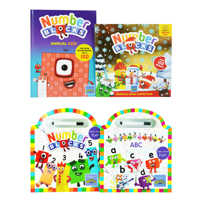 Numberblock and Alphablock Wipe Clean Fun! with Annual 2022 4 Books By Sweet Cherry Publishing - Age 0-5 0-5 Sweet Cherry Publishing