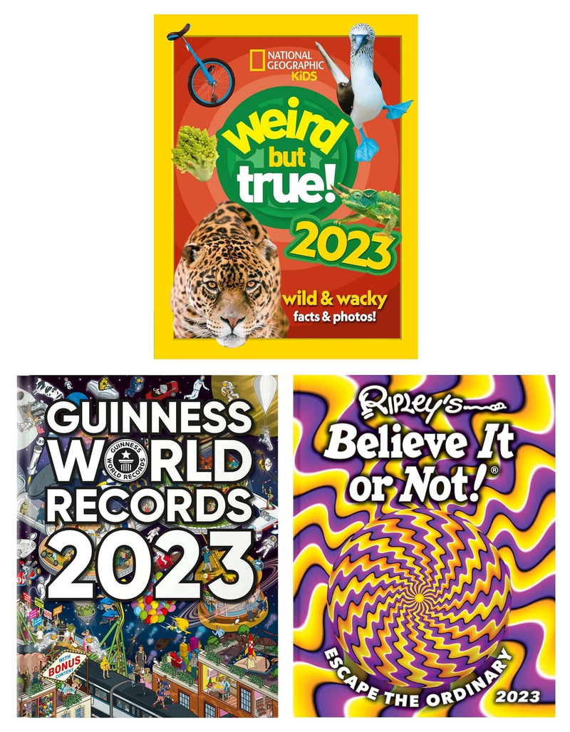 Guinness World Records 2023, Ripley’s Believe It or Not! 2023 & Weird but true! 2023: 3 Books Collection Set - Ages 7+ - Hardback 7-9 Various