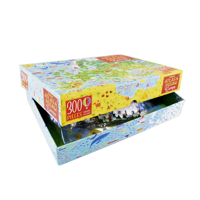 Usborne Atlas and Jigsaw Europe Box By By Jonathan Melmoth - Ages 7+ 7-9 Usborne Publishing Ltd