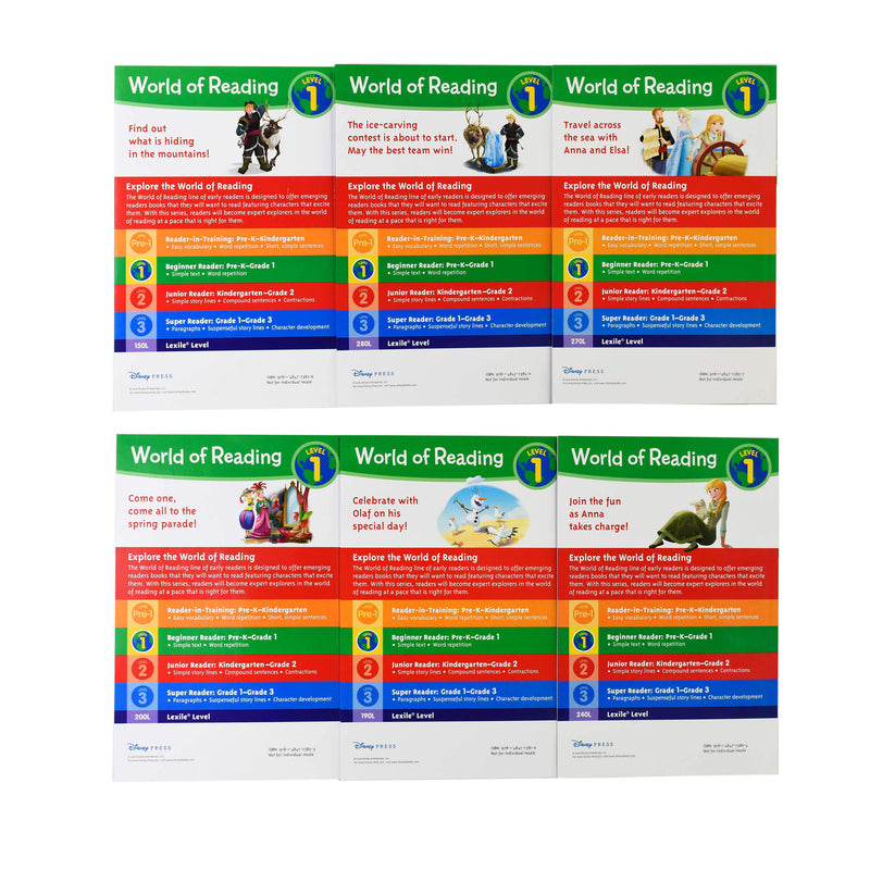 World of Reading Disney Frozen Level 1 - 6 Books Set - Paperback - Age 5-7 5-7 Disney