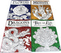 Advanced Art 4 Colouring Books Collection - Flowers, Tree, Dragons, Mehndi - Hardback - David Stewart Book House