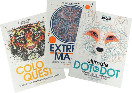 Extreme Puzzle 3 Books Collection-Ultimate Dot to Dot,Extreme Mazes,Colour Quest - Paperback - Michael O'Mara Michael O'Mara