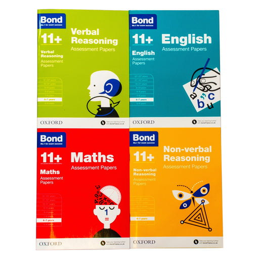Bond 11+ Assessment Papers (Maths, English, Verbal, Non Verbal Reasoning) 4 Books Set by Oxford - Ages 6-7 - Paperback 5-7 Oxford University Press