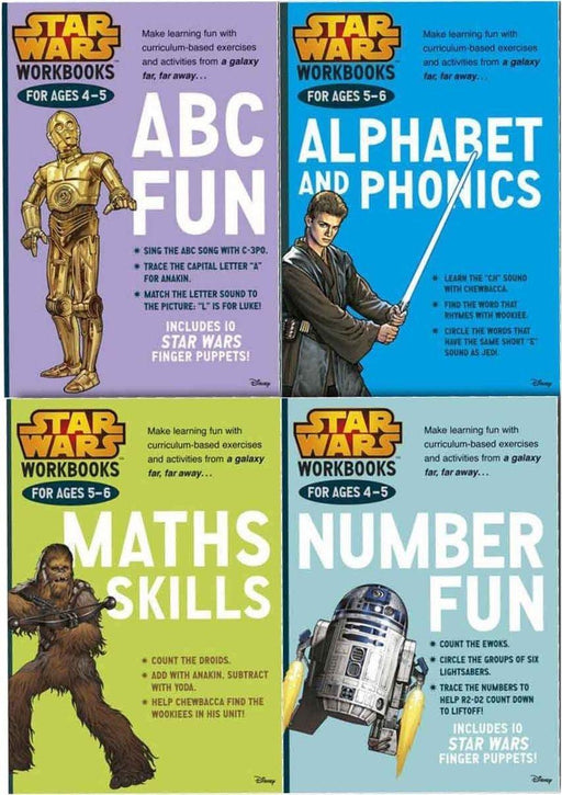 Star Wars 4 Work Books Set - Make Learning Fun (Ages 4-6) - Paperback - Disney Scholastic