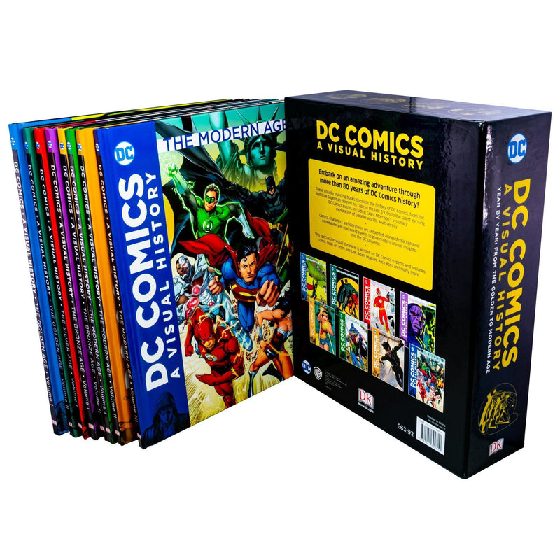 DC Comics A Visual History 8 Books Box Set - Ages 9-14 - Hardback 9-14 Dorling Kindersley