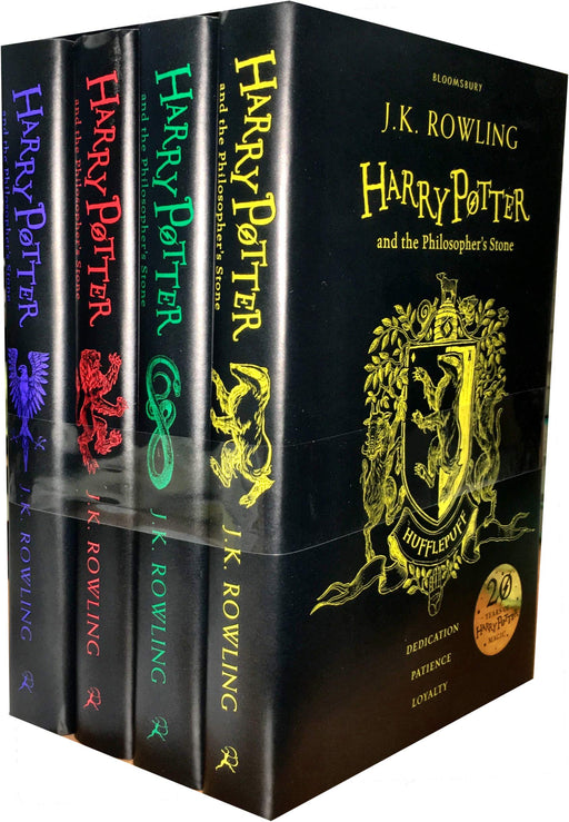 Harry Potter and the Philosophers Stone 4 Books Collection Set by J K Rowling - Slytherin, Ravenclaw, Gryffindor, Hufflepuff - Hardcover Young Adult Bloomsbury Publishing
